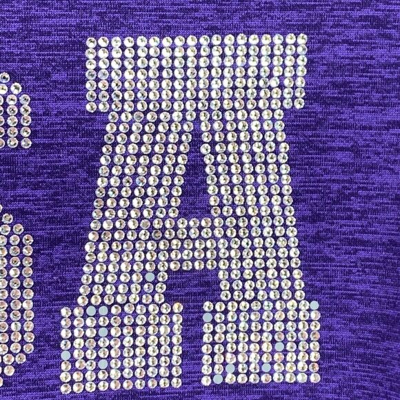 USA Shooting Rhinestone Bling Purple 1/4 Zip Sweatshirt Womens Size Large - Picture 9 of 12
